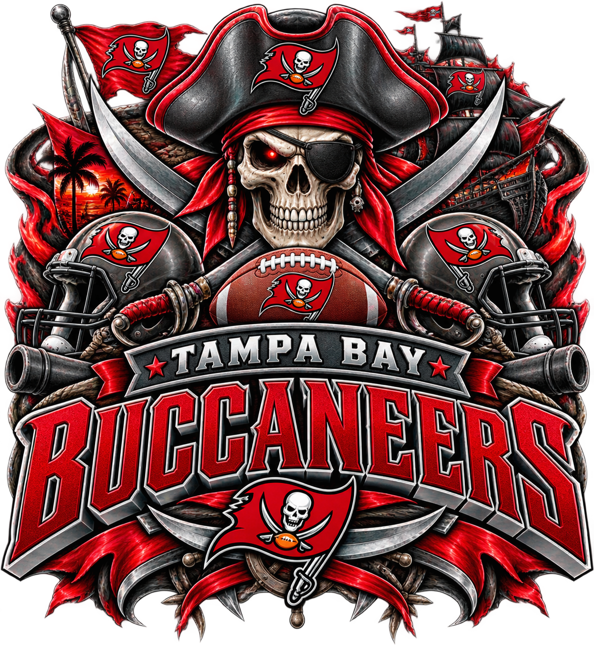 BUCCANEERS MALE Sports Theme Inspired Lithophane Lampshade