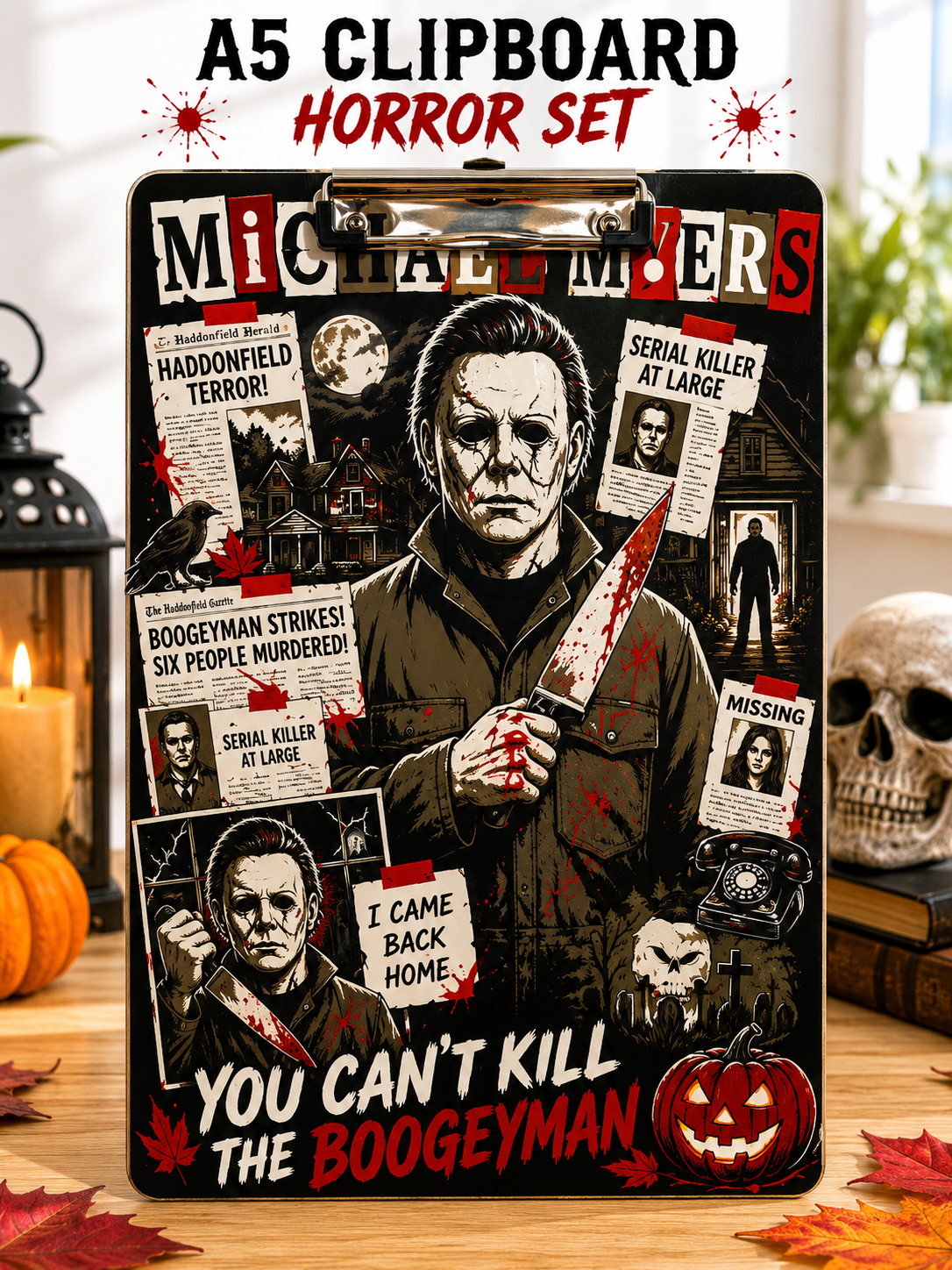 Horror Michael Myers A5 Clipboard STL File | 3D Print Ready | Halloween Clipboard | Digital Download | Printable Clipboard | Instant Download