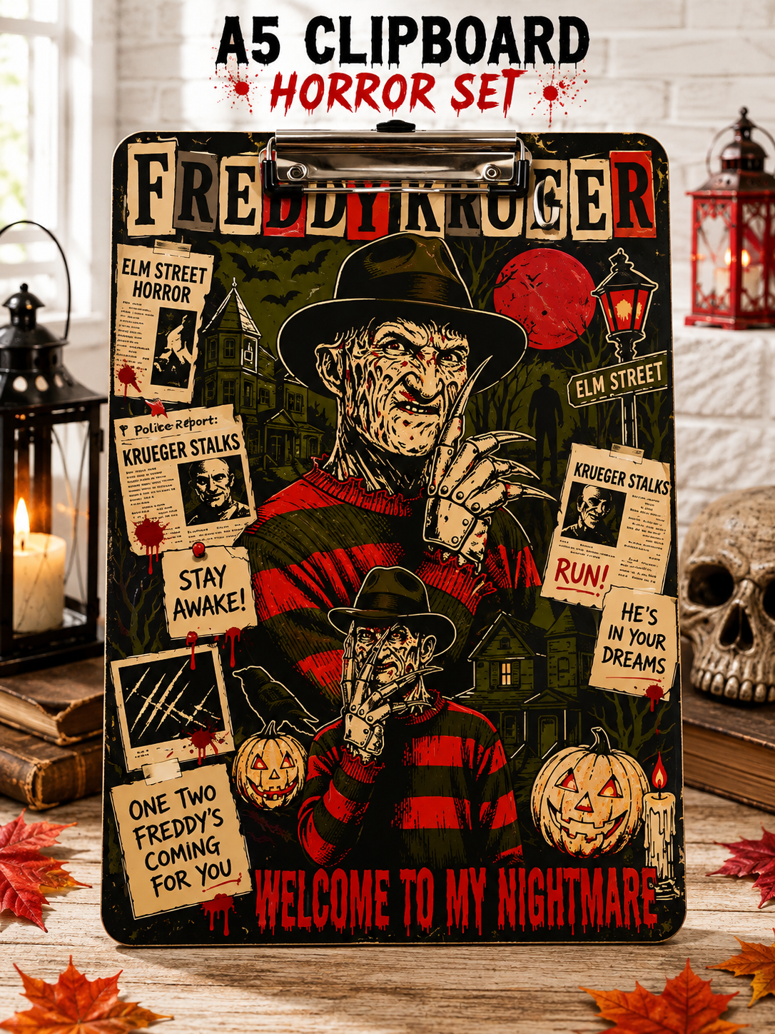 Horror Freedy A5 Clipboard STL File | 3D Print Ready | Halloween Clipboard | Digital Download | Printable Clipboard | Instant Download