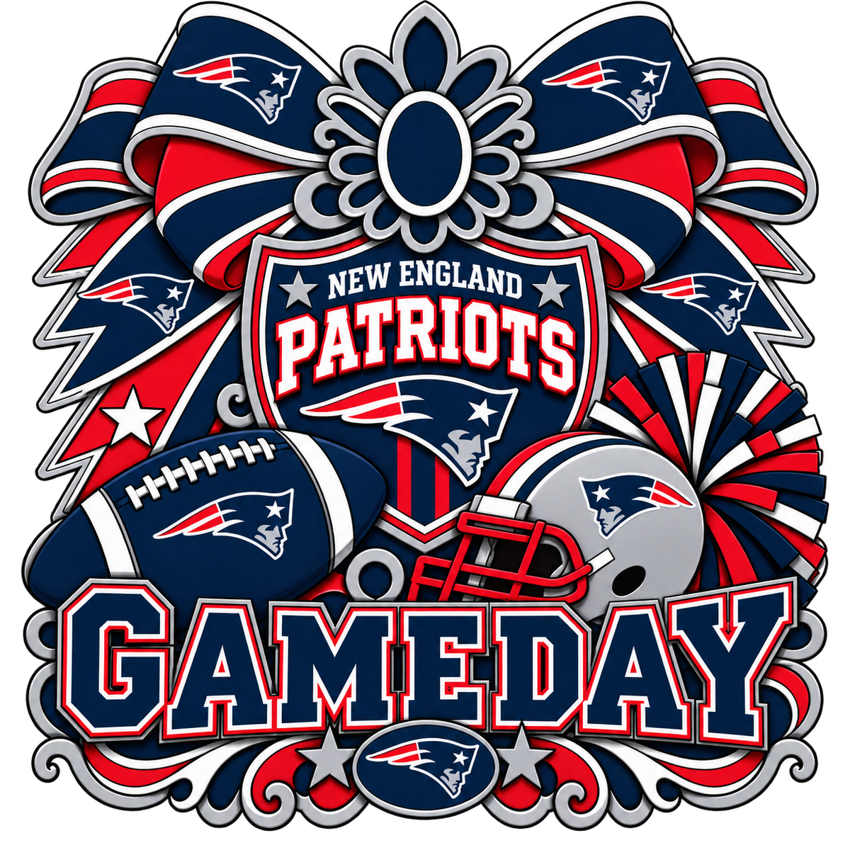 Patriots Female Sports Theme Inspired Lithophane Lampshade