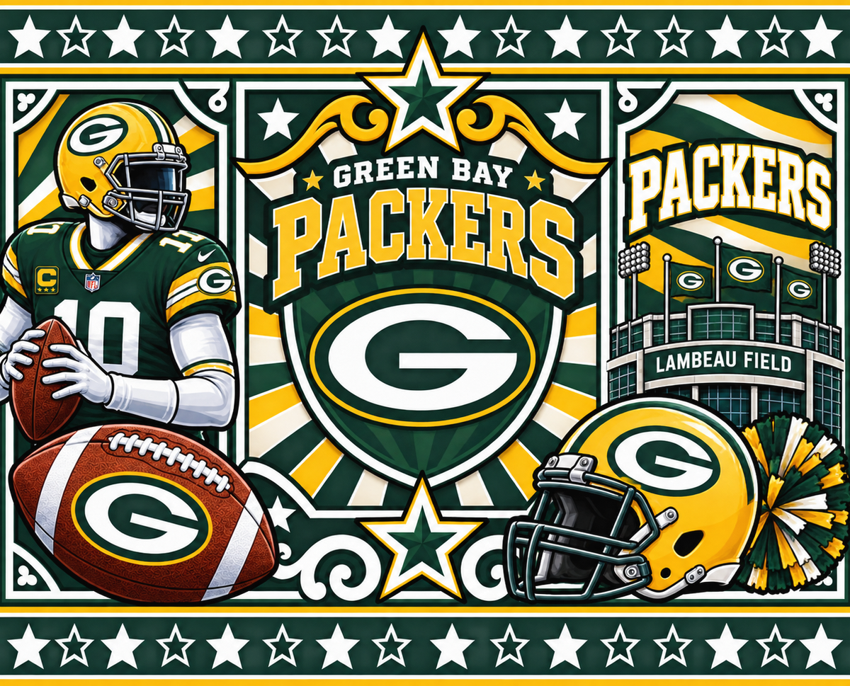 Green Bay Packers Female Sports Theme Inspired Lithophane Lampshade