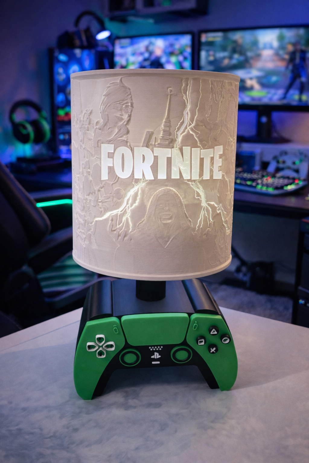 Personalized Gaming Lamp – Custom 3D Printed Video Game Night Light – Controller Base LED Lamp – Gamer Bedroom Decor – Custom Name Gift for Kids