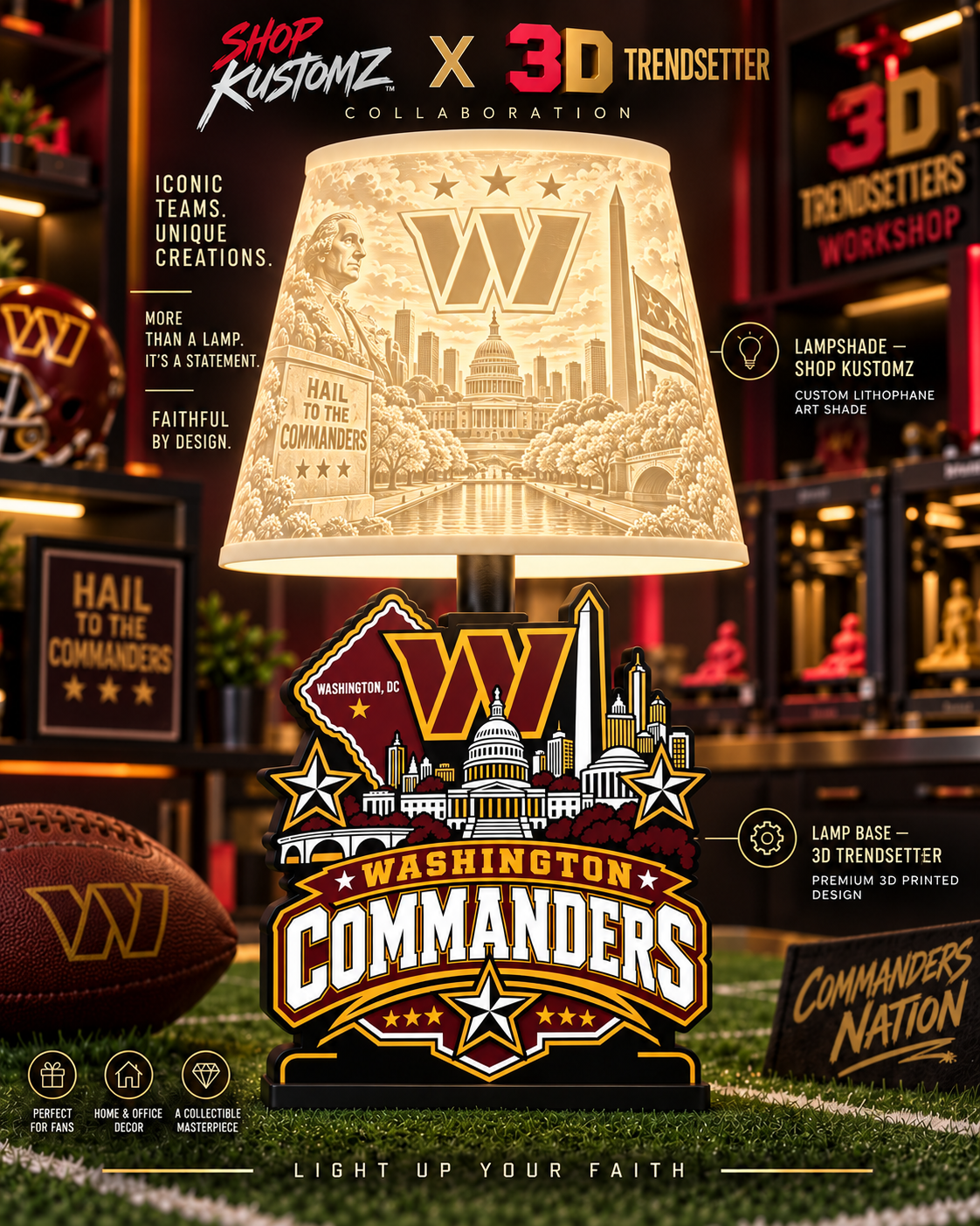 NFL City Collection LAMP SHADE ONLY | 3MF Digital Files | Full Bundle or Individual Teams