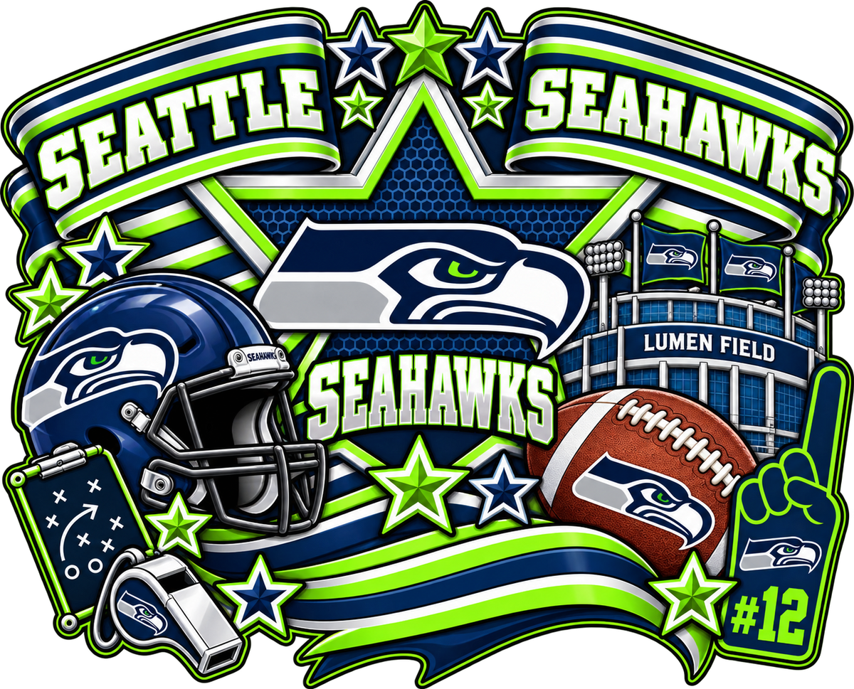 SEAHAWKS Female Sports Theme Inspired Lithophane Lampshade