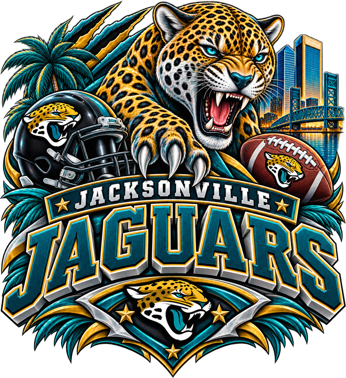 JAGUARS MALE Sports Theme Inspired Lithophane Lampshade
