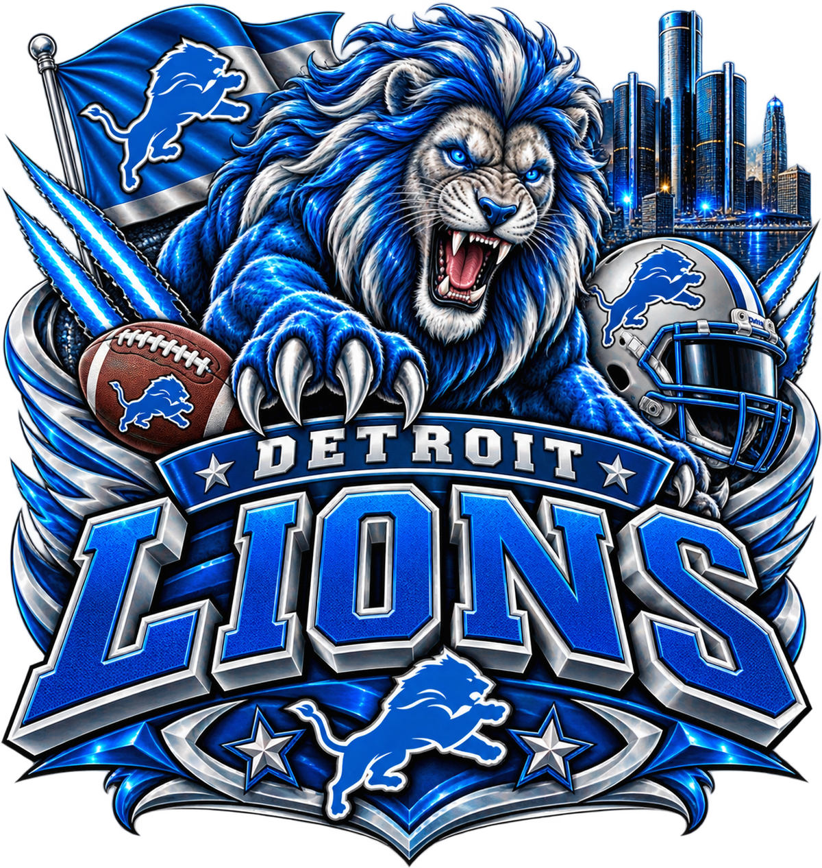 LIONS MALE Sports Theme Inspired Lithophane Lampshade
