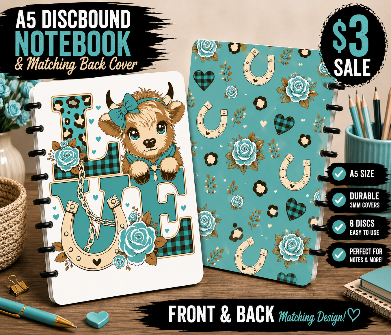 HIGHLAND COW NOTEBOOK STL