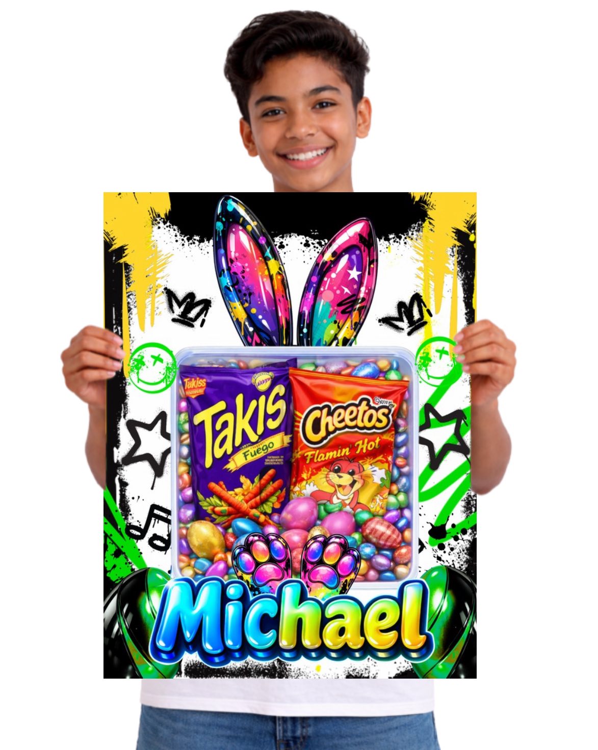 Jumbo Easter Treat Board Canva Template | Editable Bunny Snack Board | Personalized Easter Candy Tray | 3 Sizes Included | Instant Download