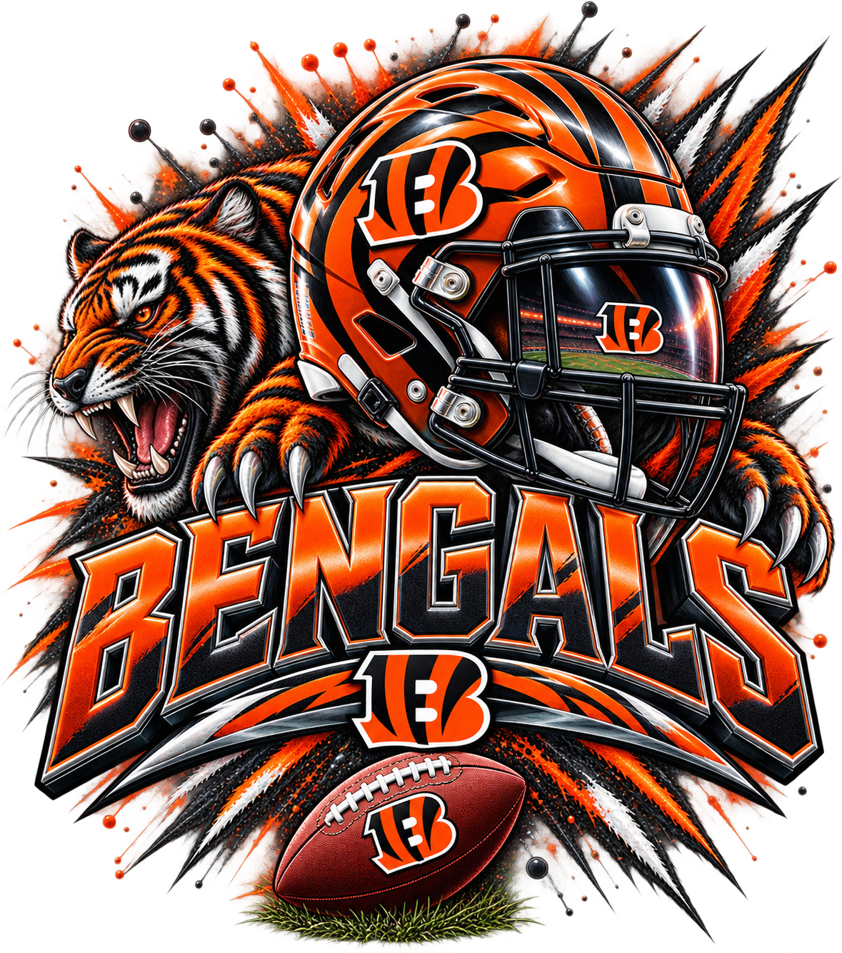BENGALS MALE  Sports Theme Inspired Lithophane Lampshade