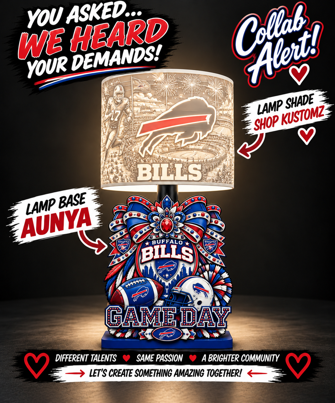 BILLS Female Sports Theme Inspired Lithophane Lampshade (Copy)