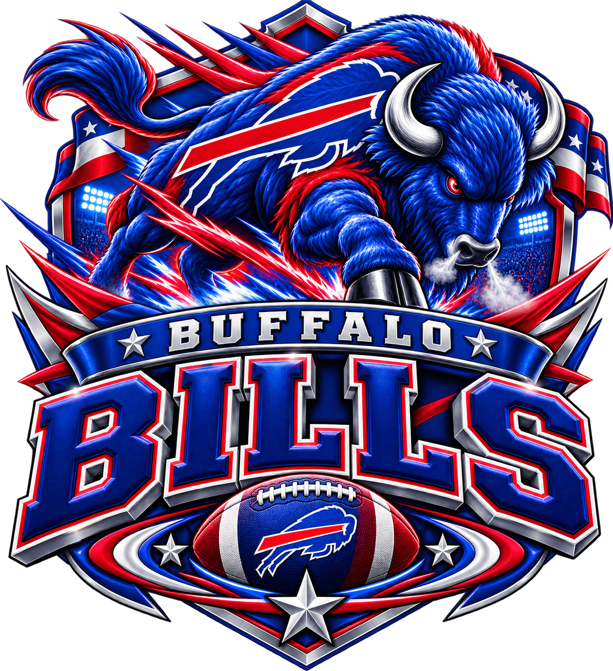 BILLS MALE Sports Theme Inspired Lithophane Lampshade