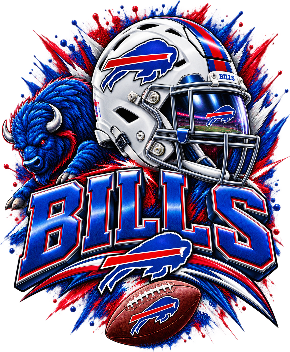 BILLS MALE Sports Theme Inspired Lithophane Lampshade