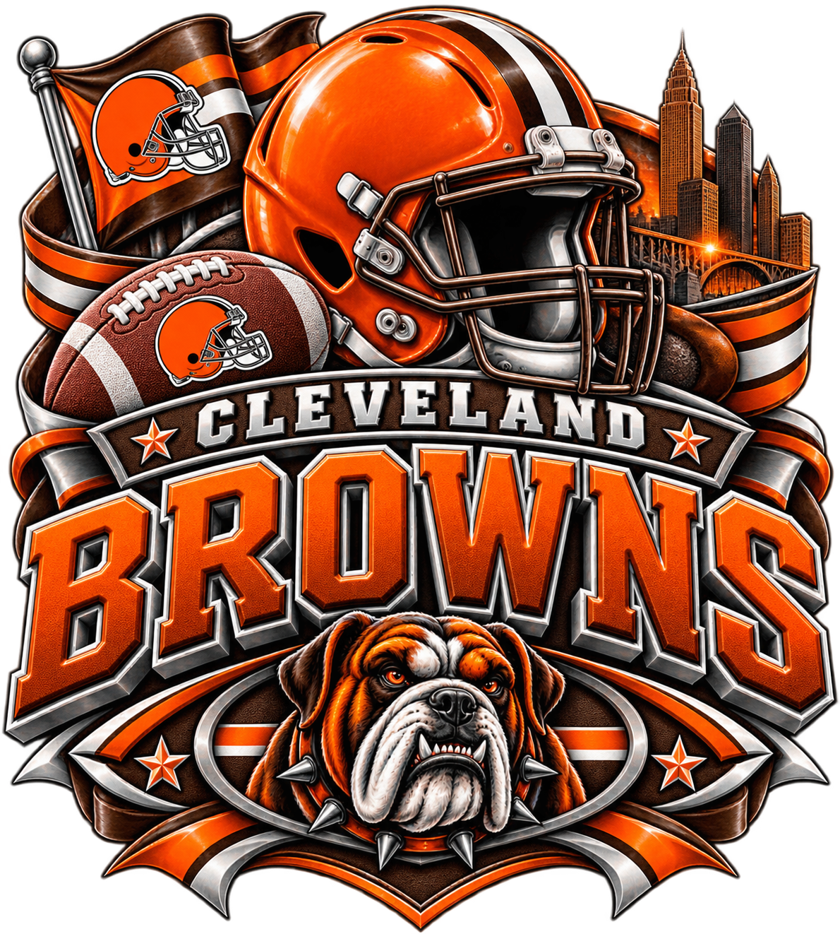 CLEVELAND BROWNS MALE Sports Theme Inspired Lithophane Lampshade