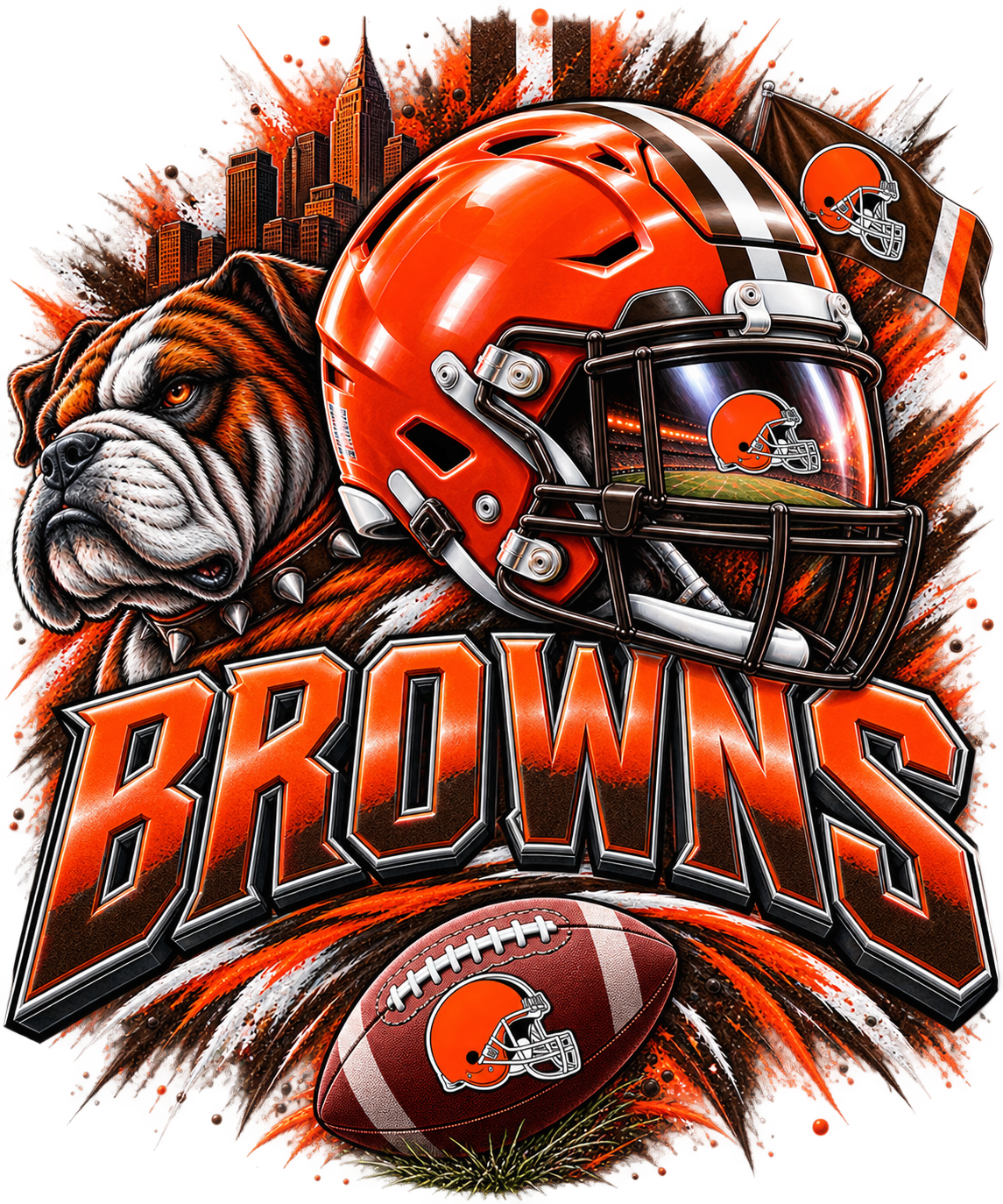 CLEVELAND BROWNS MALE Sports Theme Inspired Lithophane Lampshade