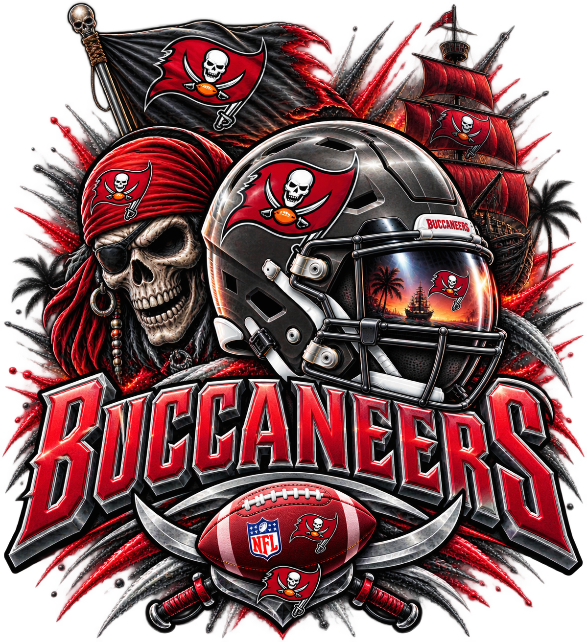 BUCCANEERS MALE Sports Theme Inspired Lithophane Lampshade