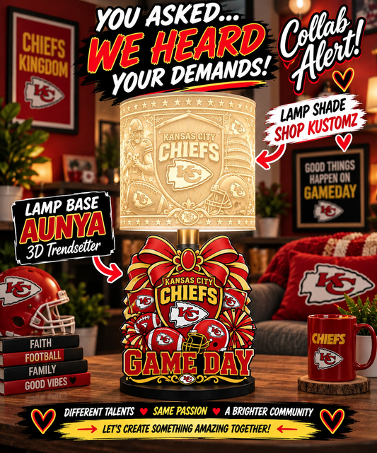 CHIEFS Female Sports Theme Inspired Lithophane Lampshade