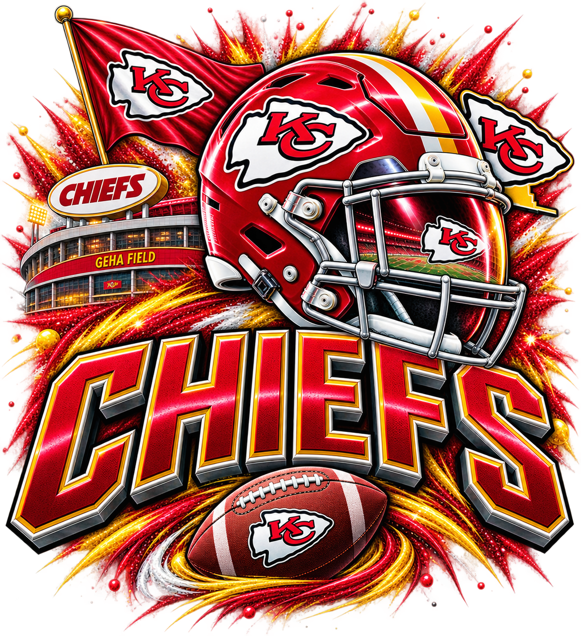 CHIEFS MALE Sports Theme Inspired Lithophane Lampshade