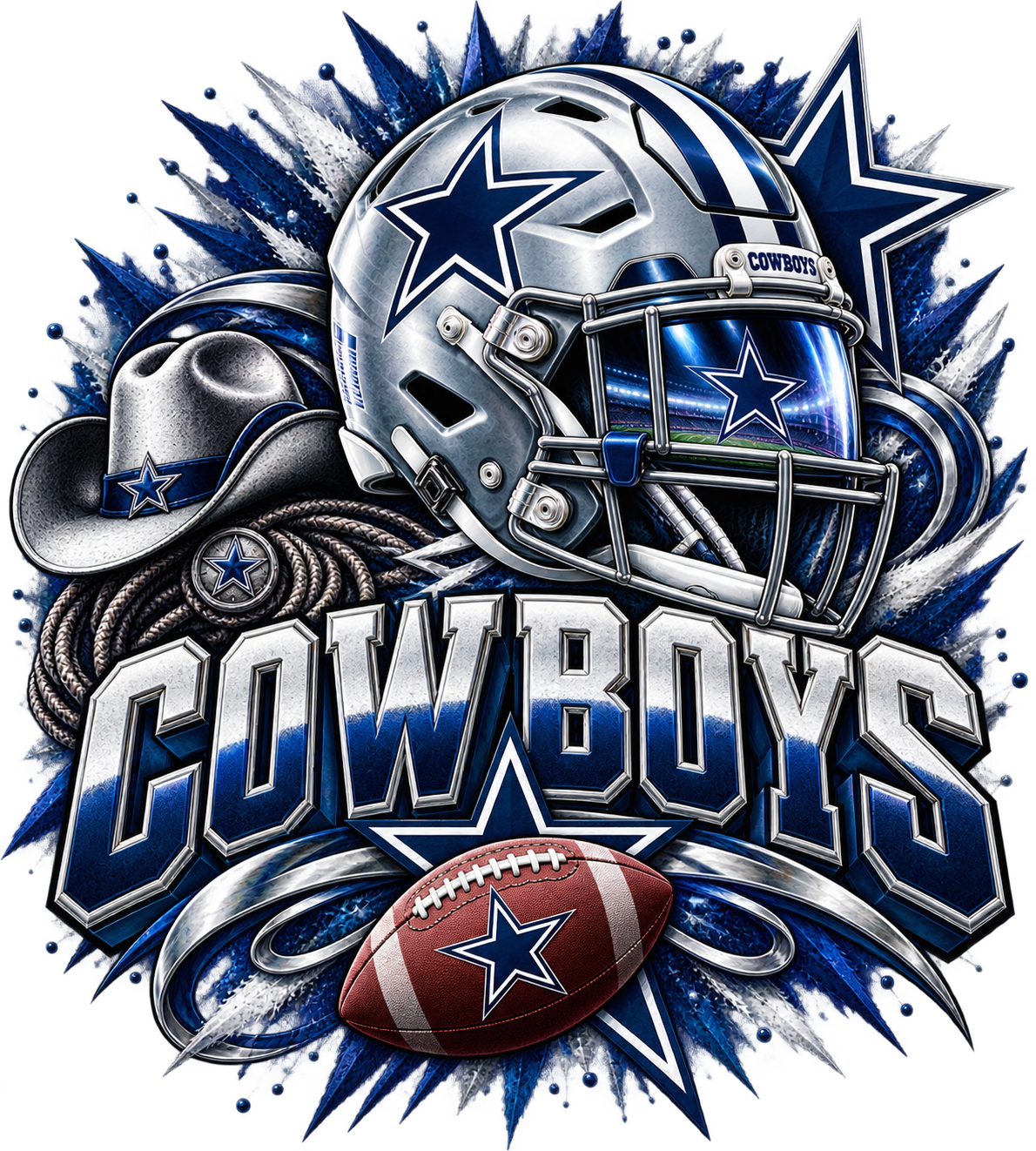 COWBOYS MALE Sports Theme Inspired Lithophane Lampshade