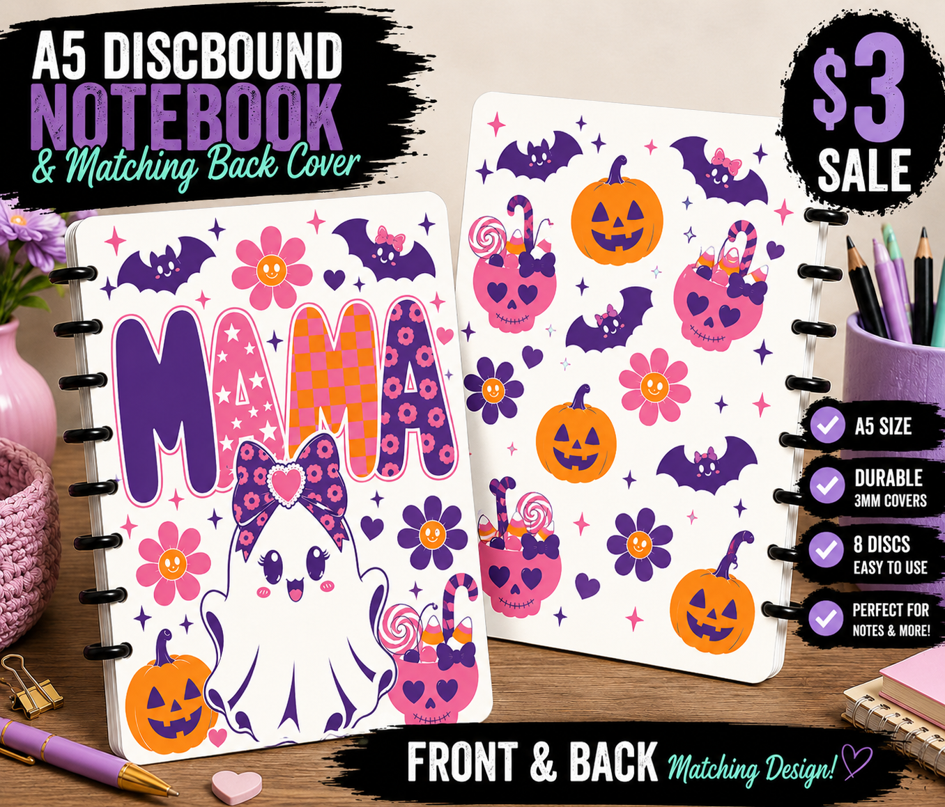 A5 DiscBound Notebook + Clipboard Matching Set | Digital STL/3MF Files | $3 Sale
