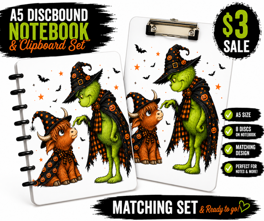 A5 Cow and Green Guy Discbound Notebook + Clipboard Set | STL/3MF Digital Files | 3D Print Ready (Copy)