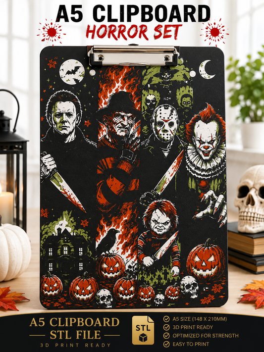 A5 Horror Clipboard STL File | 3D Print Ready | Halloween Clipboard | Digital Download | Printable Clipboard | Instant Download
