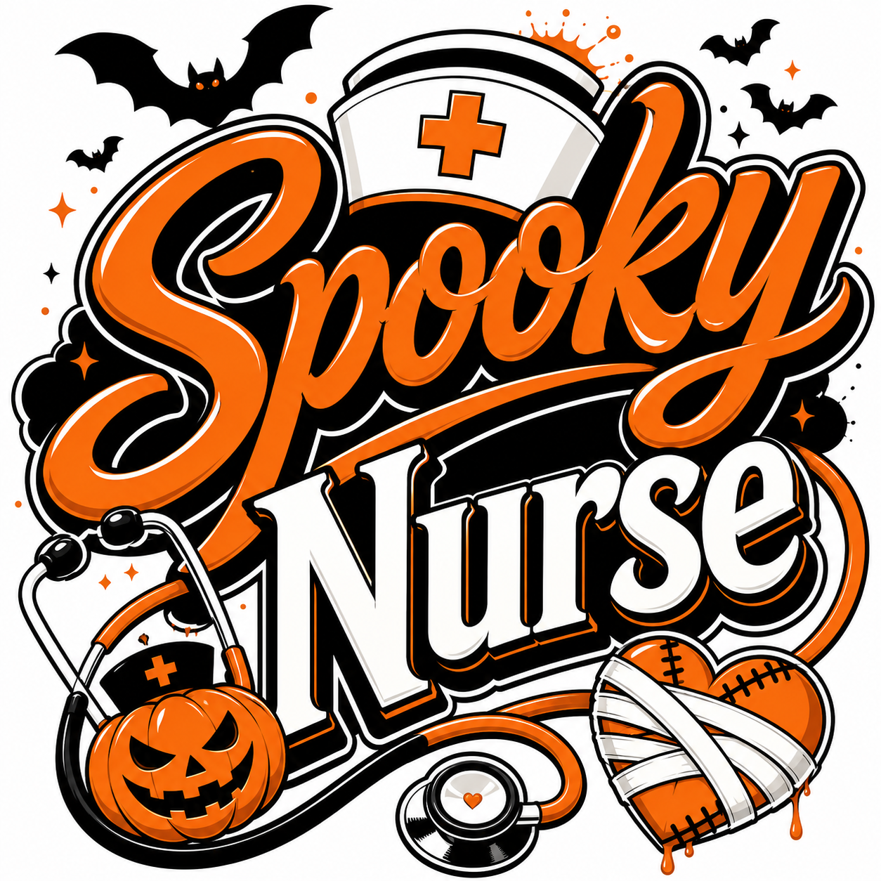 Spooky Nurse Tissue Box Panels Set of 4 | Halloween Nurse Decor | Interchangeable 3D Printed Panels | Medical Office Desk Decor
