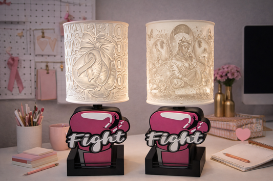 Breast Cancer Awareness Lamp – Fight Cancer Gift – Pink Ribbon Night Light – Survivor Gift – Encouragement Lamp – Cancer Support Decor