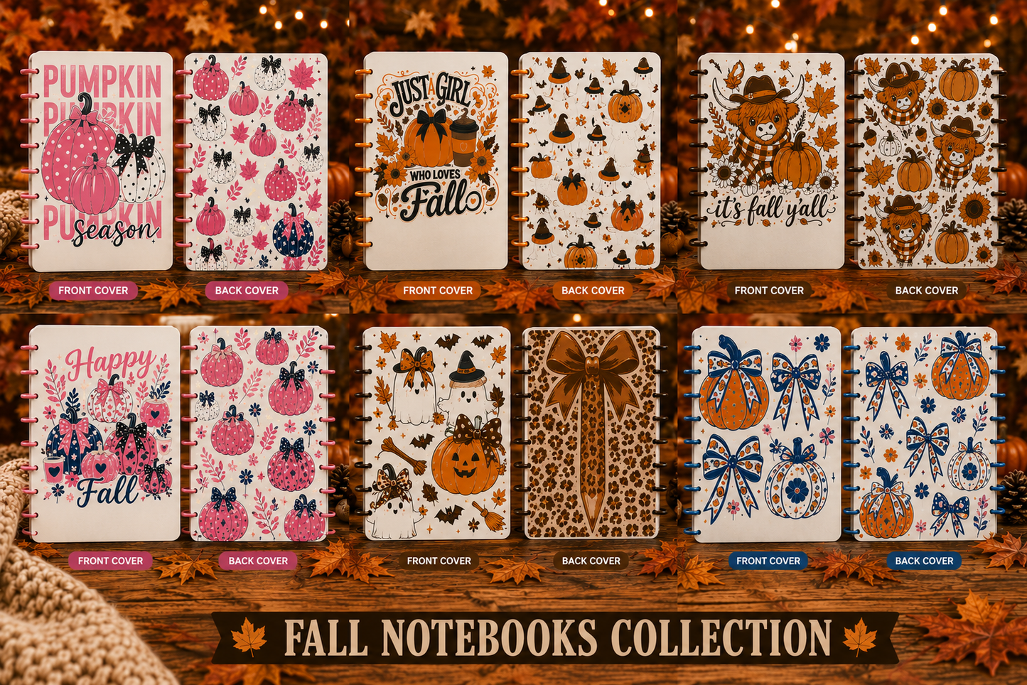 FALL NOTEBOOK COVER SETS STL READY TO PRINT FILES