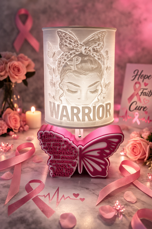Breast Cancer Awareness Lamp  Pink Ribbon Night Light – Survivor Gift – Encouragement Lamp – Cancer Support Decor (Copy)