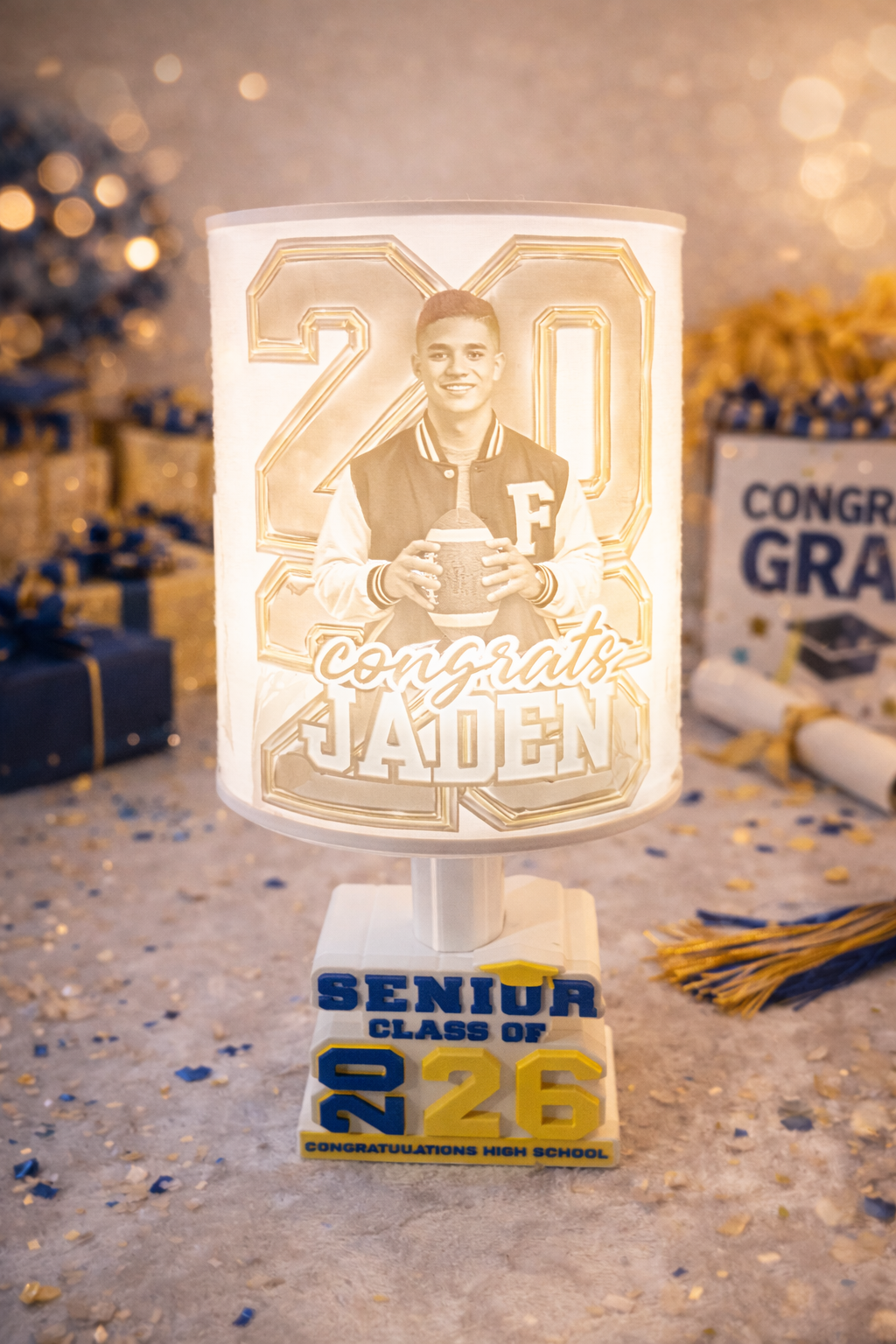 Custom Graduation Photo Lamp | Class of 2026 Senior  | Personalized Grad Gift | Senior Keepsake Lamp | High School or College Graduation