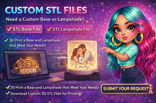 Custom 3D STL File – Lamp Base & Lampshade Design