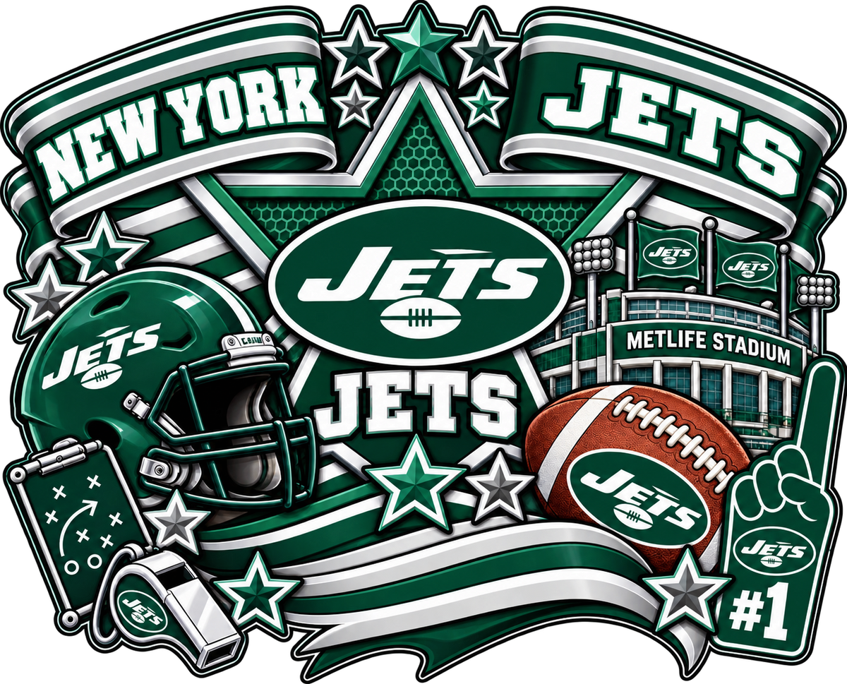 JETS Female Sports Theme Inspired Lithophane Lampshade
