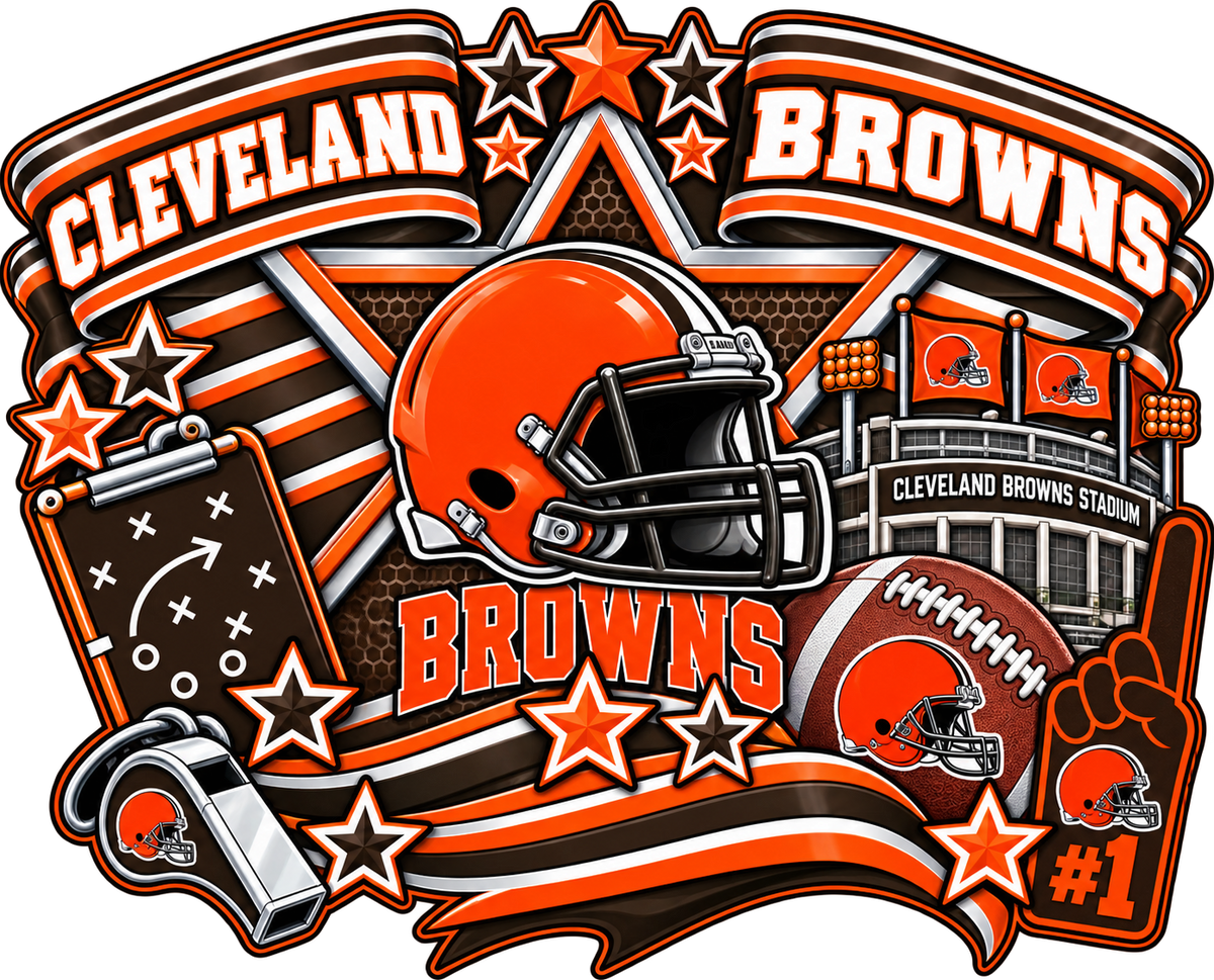 CLEVELAND BROWNS Female Sports Theme Inspired Lithophane Lampshade