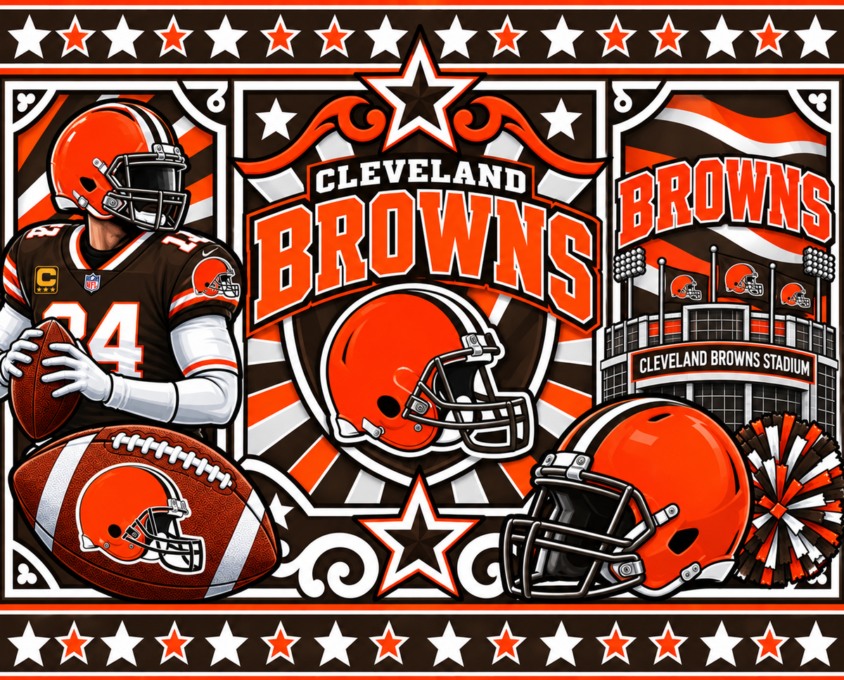CLEVELAND BROWNS Female Sports Theme Inspired Lithophane Lampshade