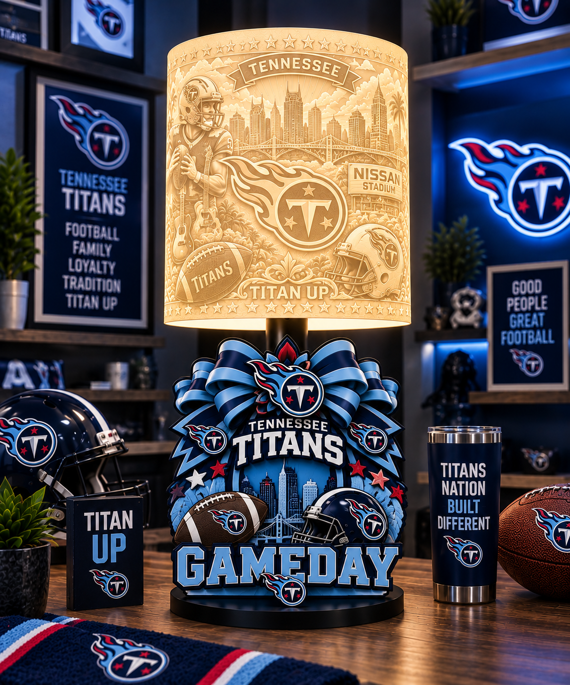 TITANS Female Sports Theme Inspired Lithophane Lampshade