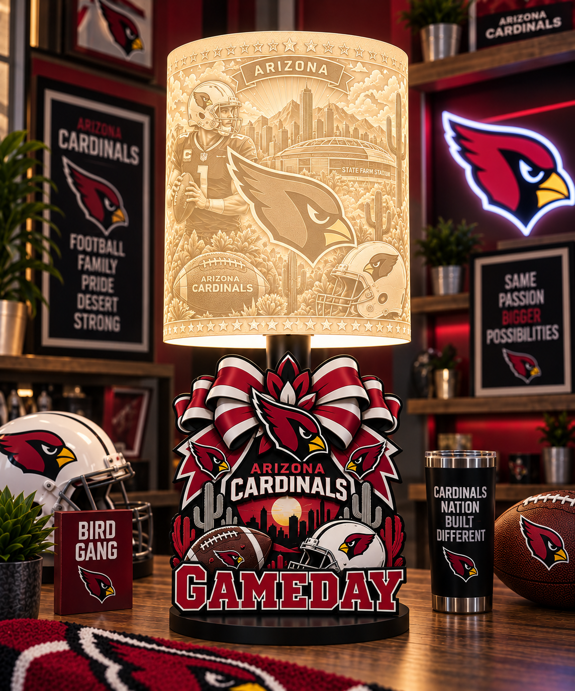 CARDINAL Female Sports Theme Inspired Lithophane Lampshade