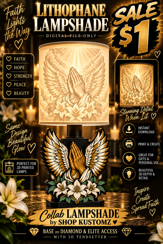 Faith & Prayer Lithophane Lampshade – Digital File