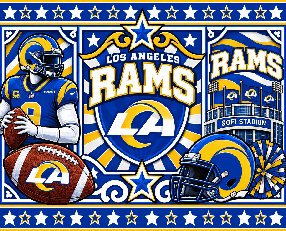 RAMS Female Sports Theme Inspired Lithophane Lampshade