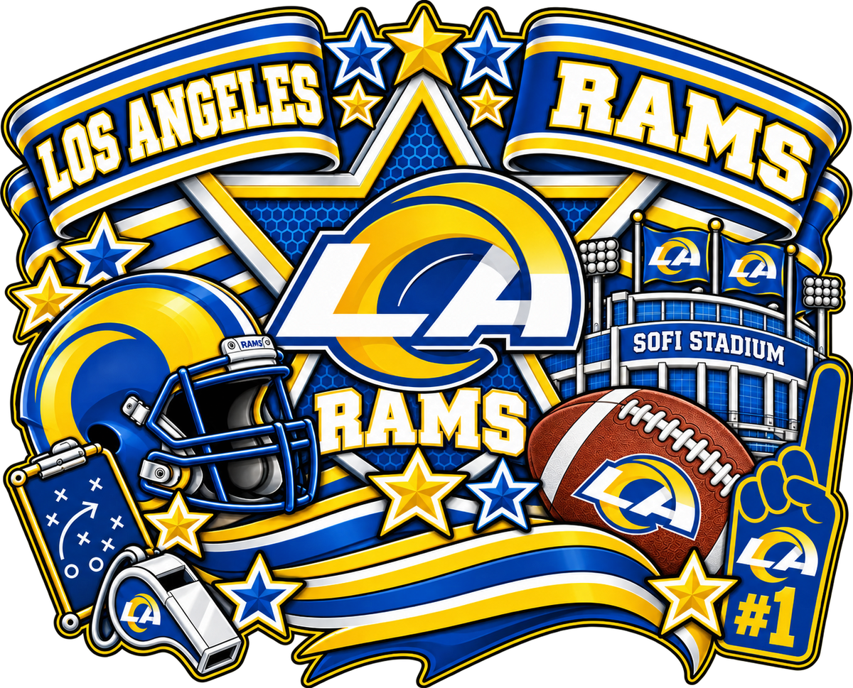 RAMS Female Sports Theme Inspired Lithophane Lampshade