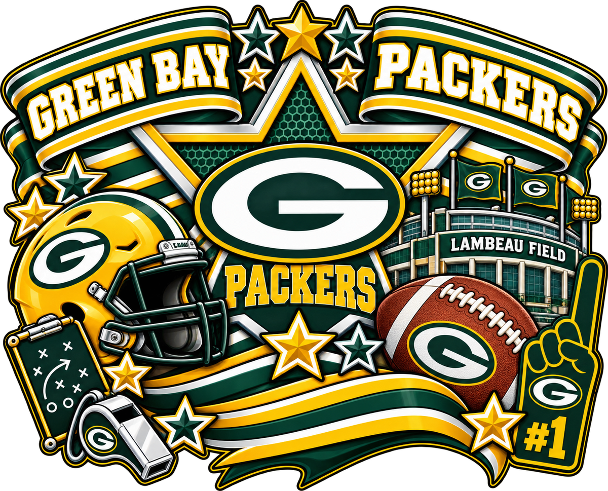 Green Bay Packers Female Sports Theme Inspired Lithophane Lampshade