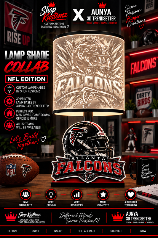 FALCONS MALE Sports Theme Inspired Lithophane Lampshade