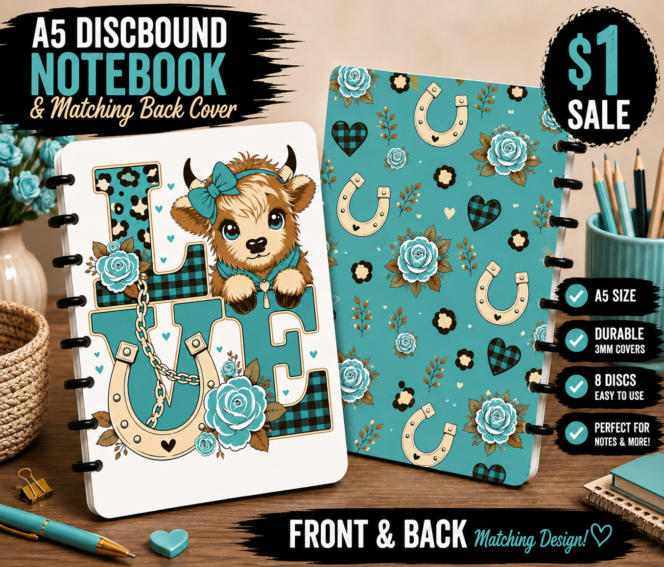 HIGHLAND COW NOTEBOOK  STL