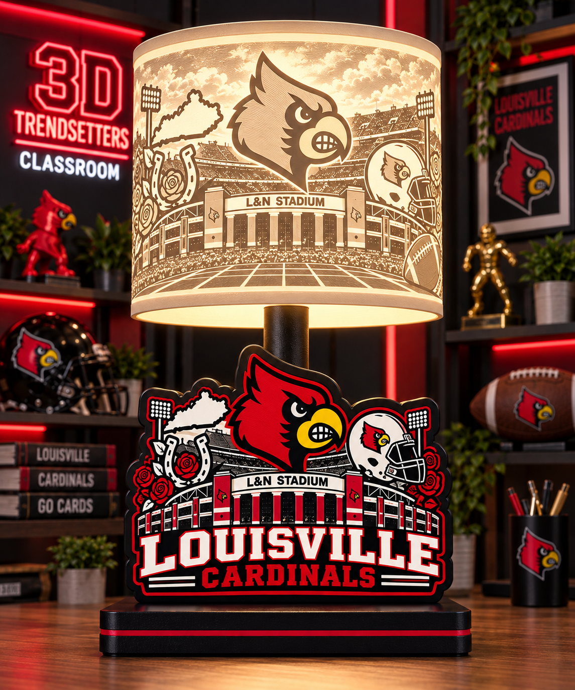 College Sports Theme Inspired Lithophane Lampshade