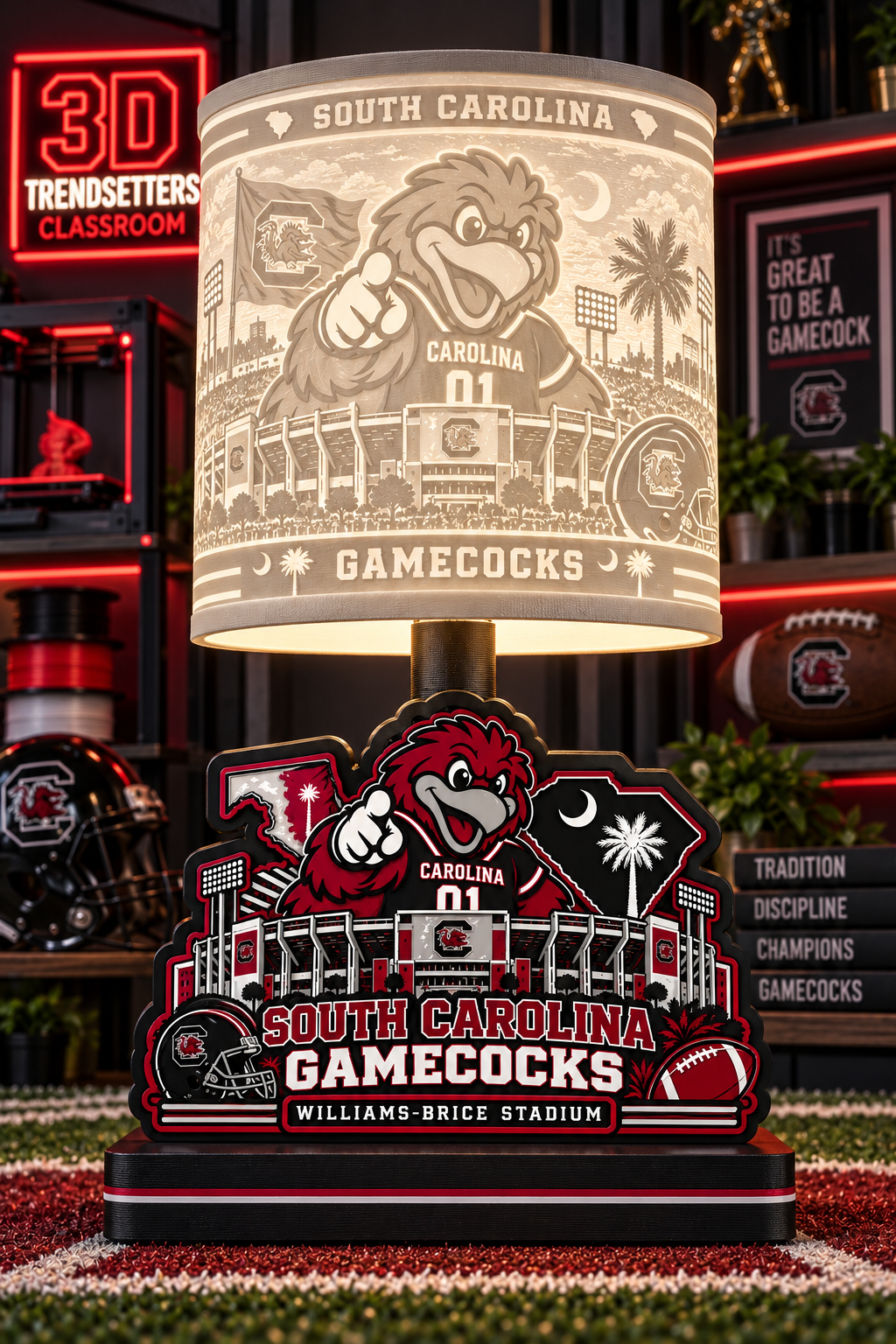 College Sports Theme Inspired Lithophane Lampshade