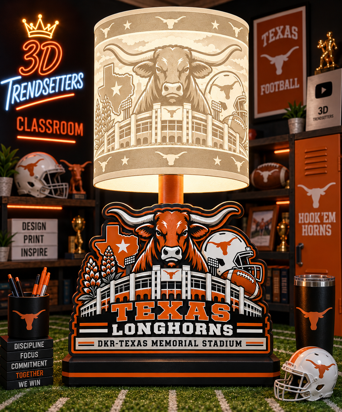 College Sports Theme Inspired Lithophane Lampshade