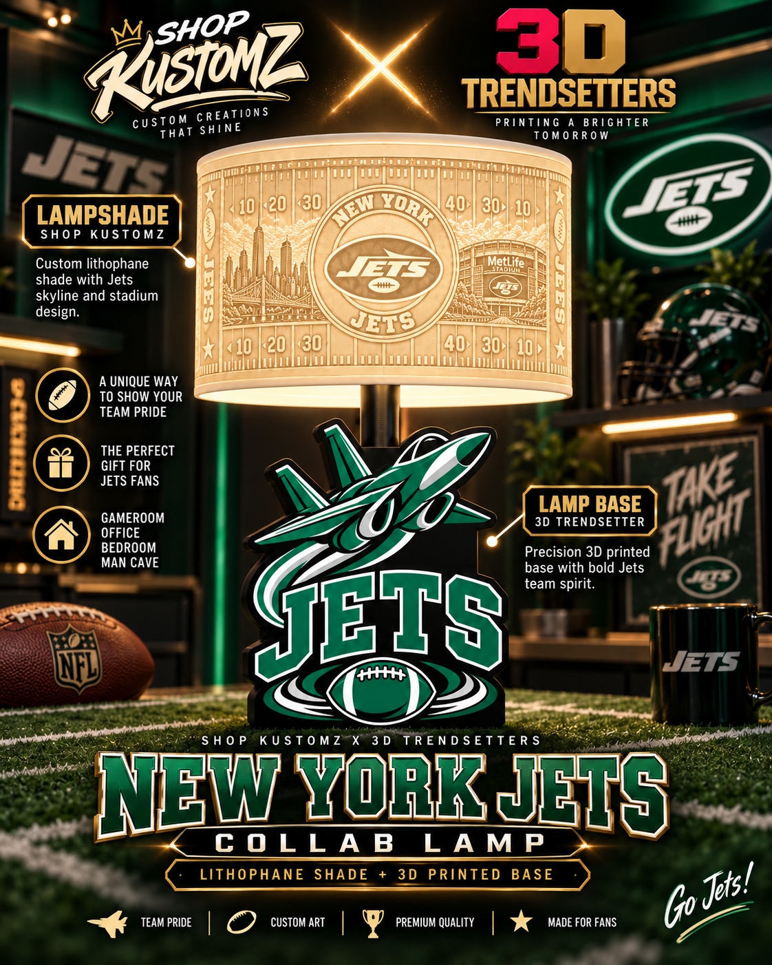 32-Team Football Lamp Shade Bundle| 32 3MF Files | Digital Download Sports Theme Inspired Lithophane Lampshade
