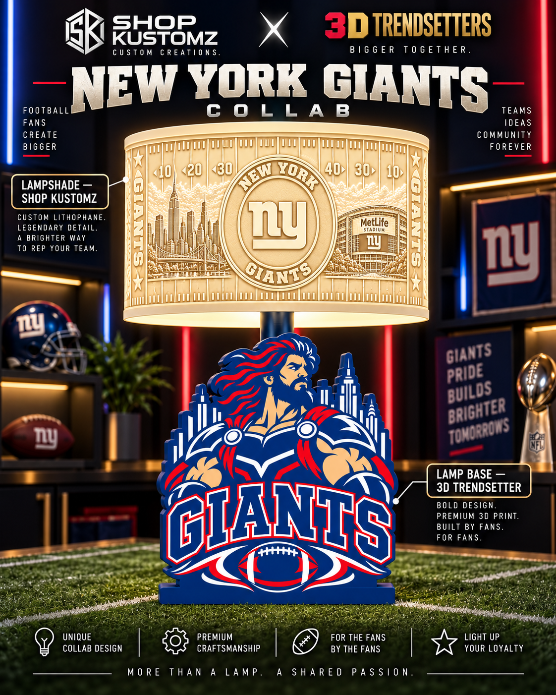 32-Team Football Lamp Shade Bundle| 32 3MF Files | Digital Download Sports Theme Inspired Lithophane Lampshade