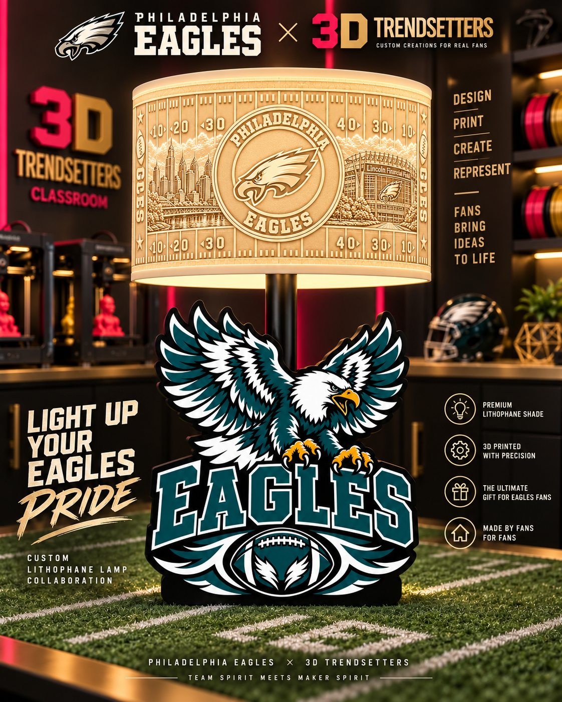32-Team Football Lamp Shade Bundle| 32 3MF Files | Digital Download Sports Theme Inspired Lithophane Lampshade