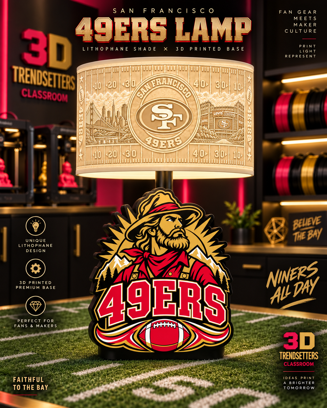 32-Team Football Lamp Shade Bundle| 32 3MF Files | Digital Download Sports Theme Inspired Lithophane Lampshade