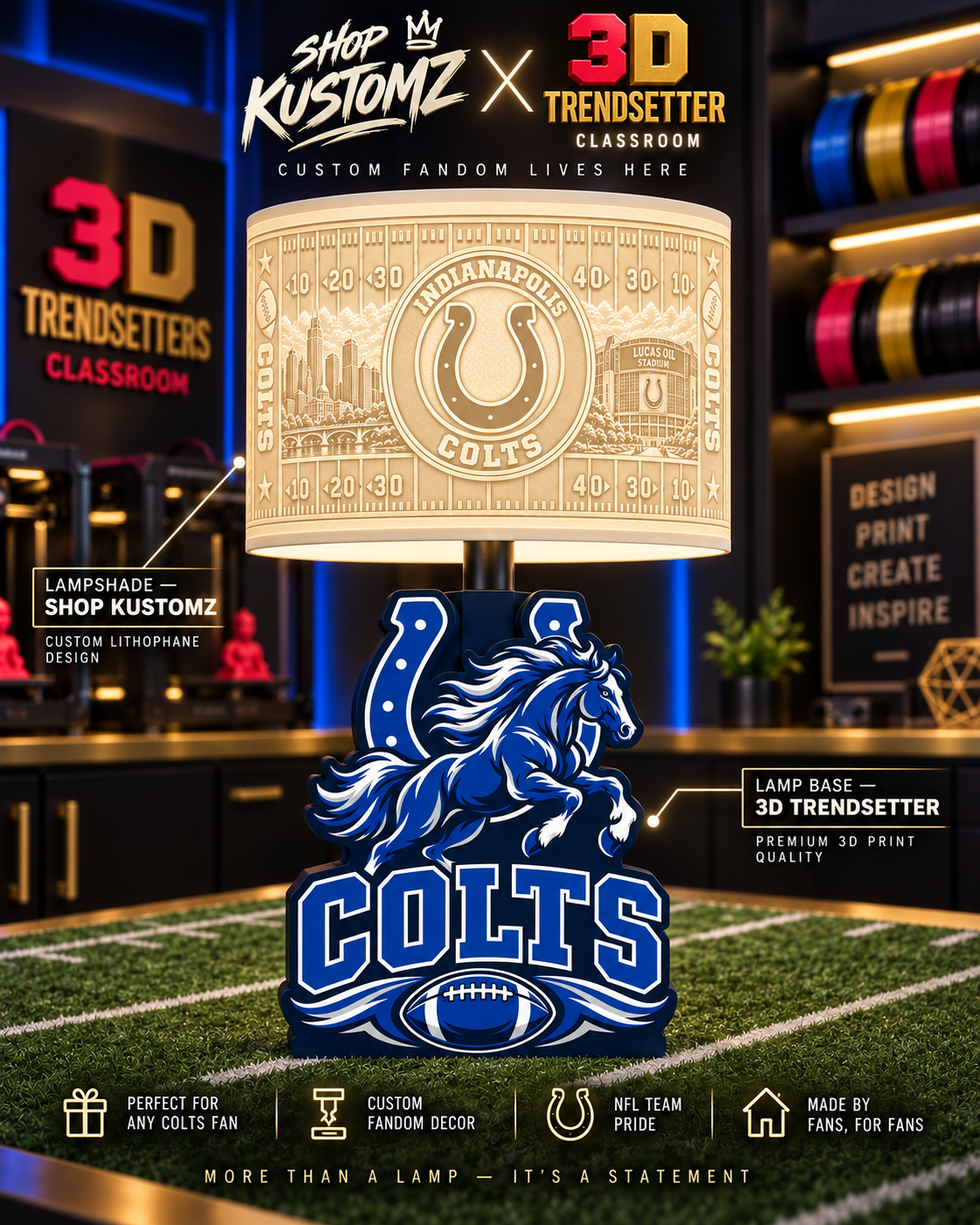 32-Team Football Lamp Shade Bundle| 32 3MF Files | Digital Download Sports Theme Inspired Lithophane Lampshade